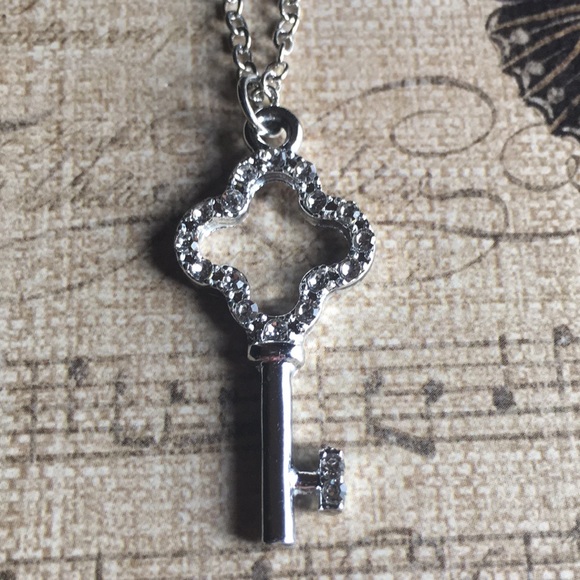 Crystal Rhinestone Key Necklace - Picture 8 of 14
